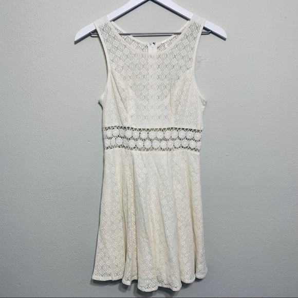 {Free People} Lace Crochet Cut Out Dress - Picture 2 of 6